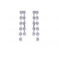 Jewellery set consisting of a necklace, bracelet, solitaire ring and earrings adorned with white sapphires