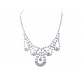 White sapphire jewellery set consisting of a necklace, ring, bracelet and earrings