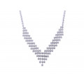 White sapphire jewellery set consisting of necklace, bracelet, earrings and solitaire ring