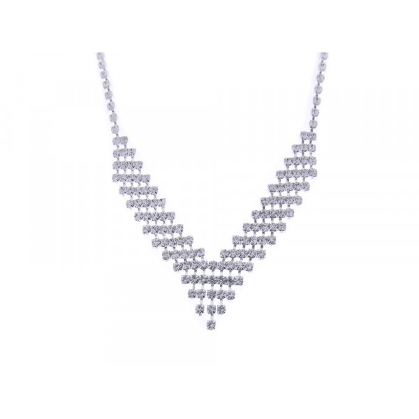 White sapphire jewellery set consisting of necklace, bracelet, earrings and solitaire ring
