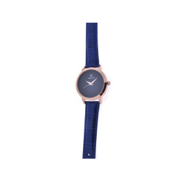 "BELLOS" Watch, Stainless steel back, blue leather strap "BELLOS" Watch, Stainless steel back, blue leather strap
