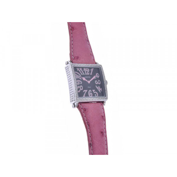 Giovine Ritrato Watch with 96 Brilliant Diamonds and Red Ostrich Leather Strap