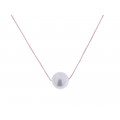 Pink Gold Plated Silver Pearl Pendant