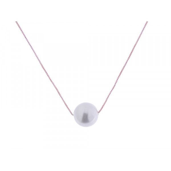 Pink Gold Plated Silver Pearl Pendant