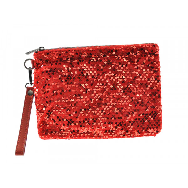 Red Sequined Clutch Bag