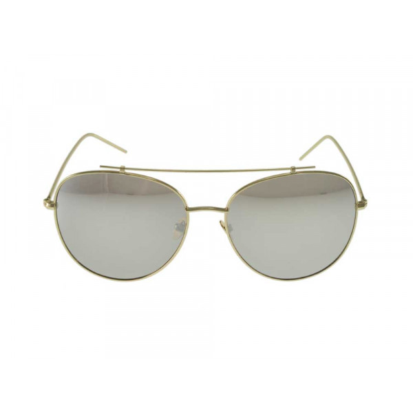 Gold Metallic Sunglasses with Black Lenses