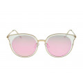 Sunglasses with Pink Lenses and Mixed Frame