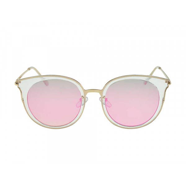 Sunglasses with Pink Lenses and Mixed Frame