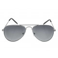 Aviator Sunglasses with Grey Lenses and Metallic Frame