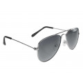 Aviator Sunglasses with Grey Lenses and Metallic Frame