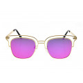 Metallic Sunglasses with Fuschia Lenses