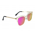 Metallic Sunglasses with Fuschia Lenses