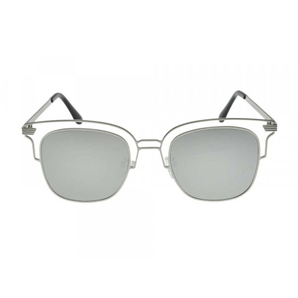 Silver Metallic Sunglasses with Grey Lenses