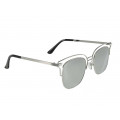 Silver Metallic Sunglasses with Grey Lenses