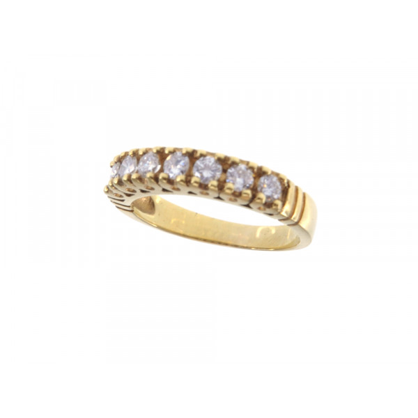 Μισόβερο Δαχτυλίδι με Διαμάντια δεμένα σε Κίτρινο Χρυσό