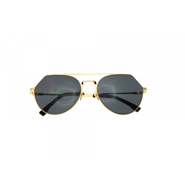 Contemporary Aviator Sunglasses Polygonal with Black Lenses