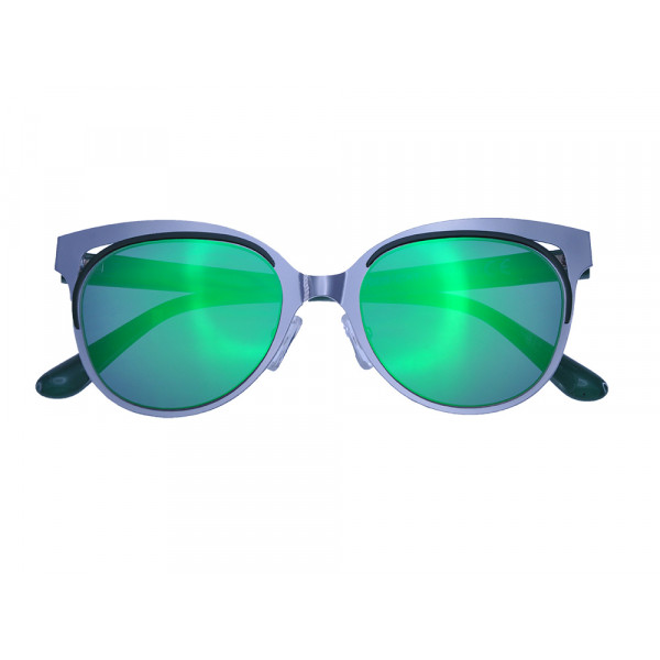 Sunglasses with Blue Lenses and Acetate and Metallic Frame