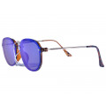 Sunglasses with Metallic and Acetate Frame and Blue Sunglasses