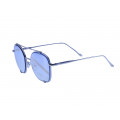 Unisex Oversized Sunglasses Metallic with Blue Lenses