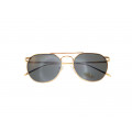 Unisex Sunglasses with Black Lenses and a Metallic Golden Frame