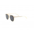 Unisex Sunglasses with Black Lenses and a Metallic Golden Frame