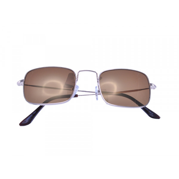 Men's Metallic Brown Sunglasses Rectangular