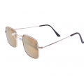 Men's Metallic Brown Sunglasses Rectangular