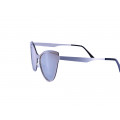 Silver Metallic Cat Eye Sunglasses with Grey Lenses