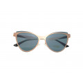 Cat Eye Sunglasses with Grey Lenses and a Bronzed Metallic Frame