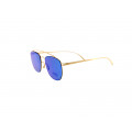 Golden Frame Aviator Sunglasses with Black Lenses