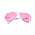 Unisex Aviator Sunglasse with Pink Lenses