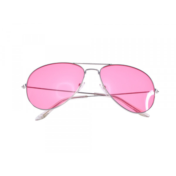 Unisex Aviator Sunglasse with Pink Lenses