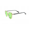 Sunglasses with Metallic and Acetate Frame and Green Lenses