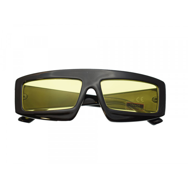 Oversized Rectangle Sunglasses with Yellow Lenses