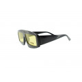 Oversized Rectangle Sunglasses with Yellow Lenses
