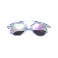 Transparent Acetate Sunglasses with Metallic Details and Grey Lenses