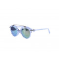 Transparent Acetate Sunglasses with Metallic Details and Grey Lenses