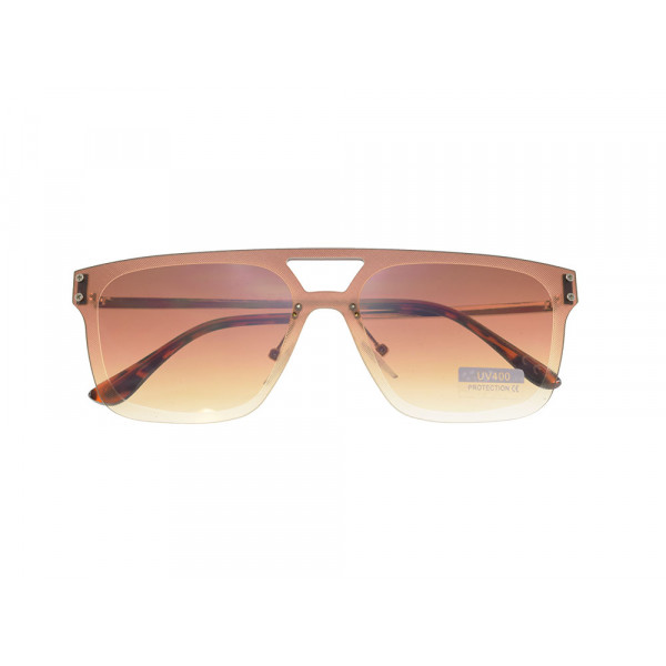 Gradient Square Sunglasses in Beige and Brown Color