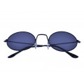 Metallic Round Sunglasses with Black Lenses