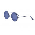 Metallic Round Sunglasses with Black Lenses