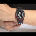 Bistec Watch with a Stainless Steel Case and a Black Silicone Strap