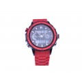 Quamer Watch with a Silicone Strap and Stainless Steel Case