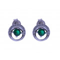 Silver Earrings with Emeralds