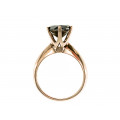 18K Pink Gold Solitaire Ring with a Black Round Diamond