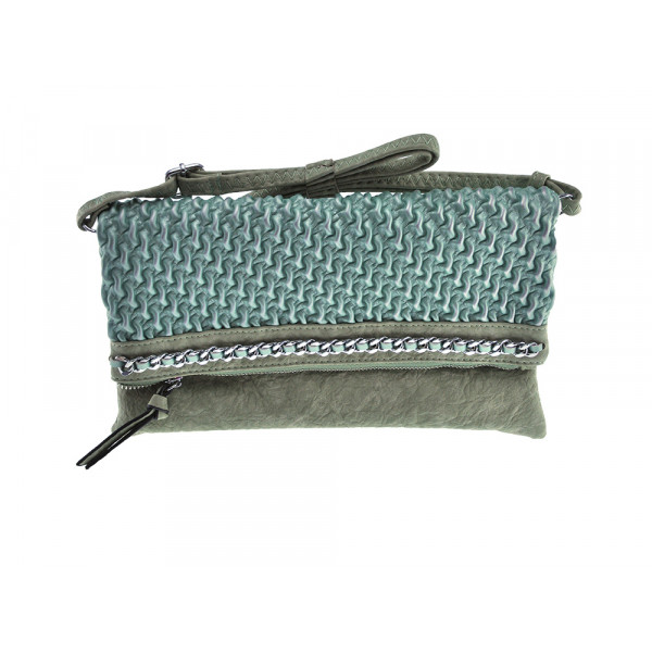 Women's Crossbody Green Shoulder Bag with Silver Details