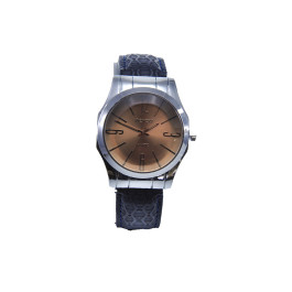 Stainless Steel Ρολόι AG με Μπεζ Καντράν και Μαύρο Δερμάτινο Λουράκι Stainless Steel Ρολόι AG με Μπεζ Καντράν και Μαύρο Δερμάτινο Λουράκι