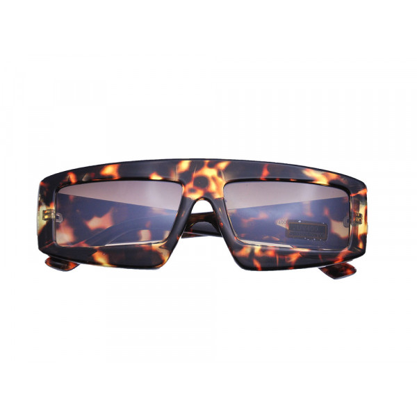 Tortoise rectangular sunglasses with brown lenses