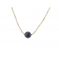 Gold Plated Brass Necklace adorned with Grey Marcasite