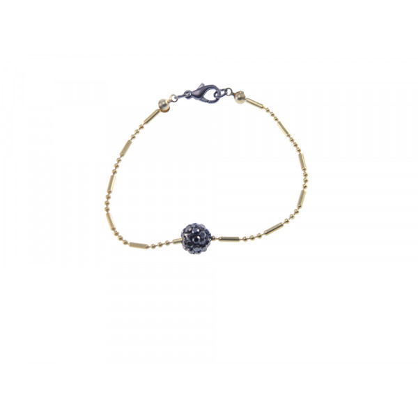 Gold Plated Brass Bracelet with Marcasite Beads