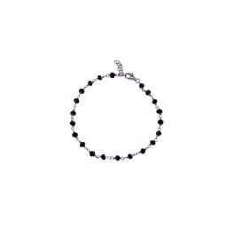 Black spinel bracelet set in silver